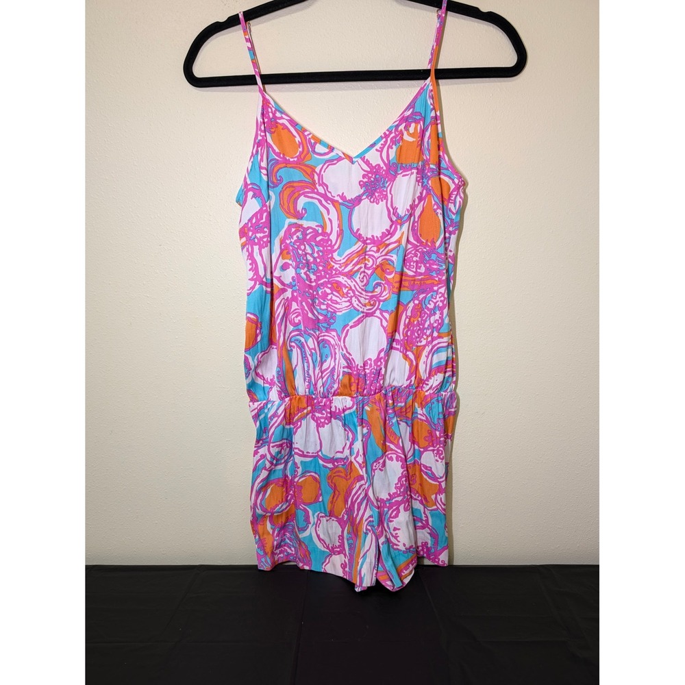 Lilly Pulitzer Feeling Tanked Deanna Romper Tropical Resortwear Small Women's